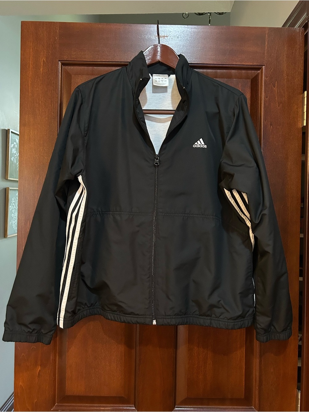 Vintage 2003 Adidas Track Jacket Black White 3-Stripes Men’s M Y2K